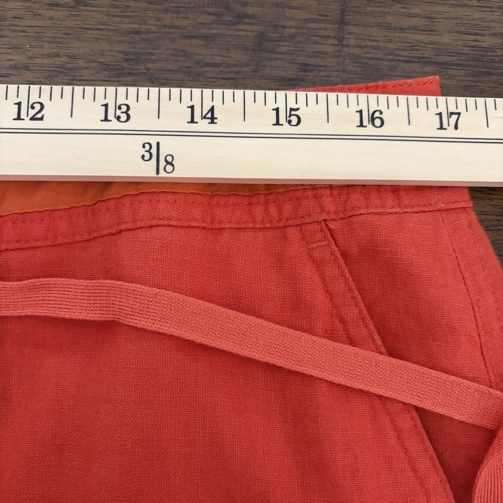 Talbots Rust Orange Drawstring Linen-Blend Skirt - Picture 11 of 12